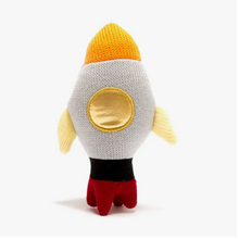 Load image into Gallery viewer, Knitted Space Rocket Rattle