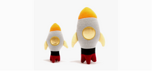 Load image into Gallery viewer, Knitted Space Rocket Plush Toy