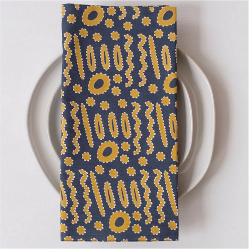 Block Printed Napkins - Palma Navy