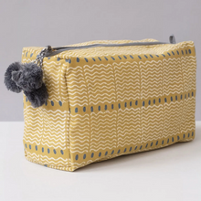 Load image into Gallery viewer, Toiletry Bag - Squiggle Mustard Block Print