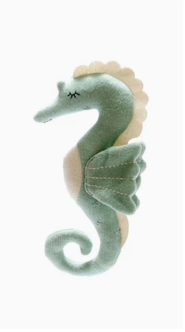 Sea Green Seahorse Knit Plush Toy