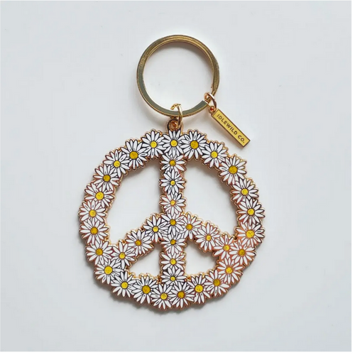 Peace Daisy Keychain