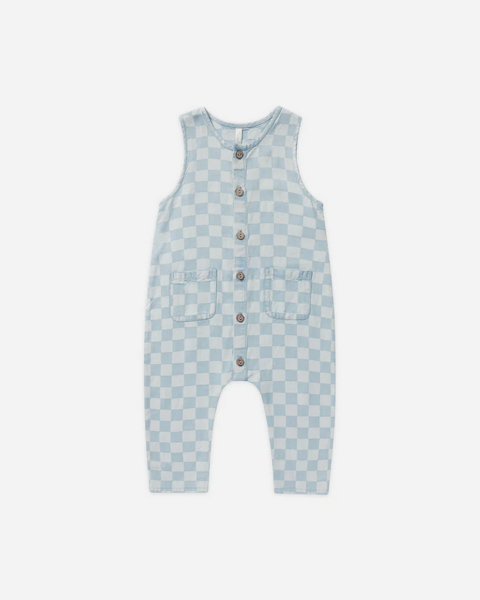 Woven Jumpsuit - Blue Check