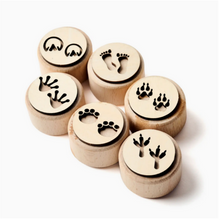Load image into Gallery viewer, Animal Tracks Wooden Dough Stamps