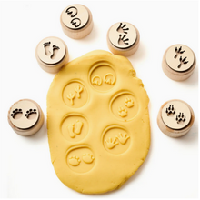 Load image into Gallery viewer, Animal Tracks Wooden Dough Stamps