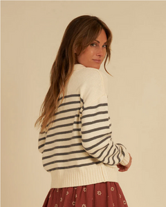 Collared Sweater - Slate Stripe