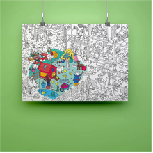 Load image into Gallery viewer, Giant Coloring Poster - Crazy Farm