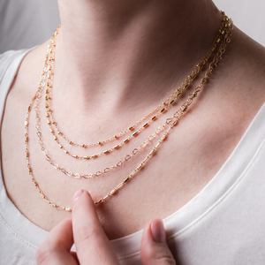 Tube Bar Chain Goldfill Necklace