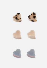 Load image into Gallery viewer, Mini Heart Clips - Tortoise, Dusty Blue, Shell