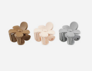 Flower Clip Set - Shell, Dusty Blue, Saddle