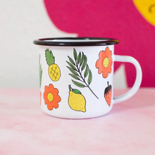 Load image into Gallery viewer, Fruits &amp; Flowers Enamel Mug