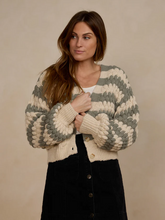 Load image into Gallery viewer, Boxy Crop Cardigan - Laurel Stripe