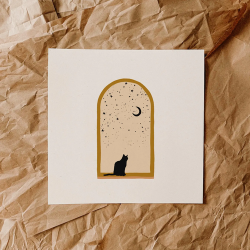 Moon Cat Print