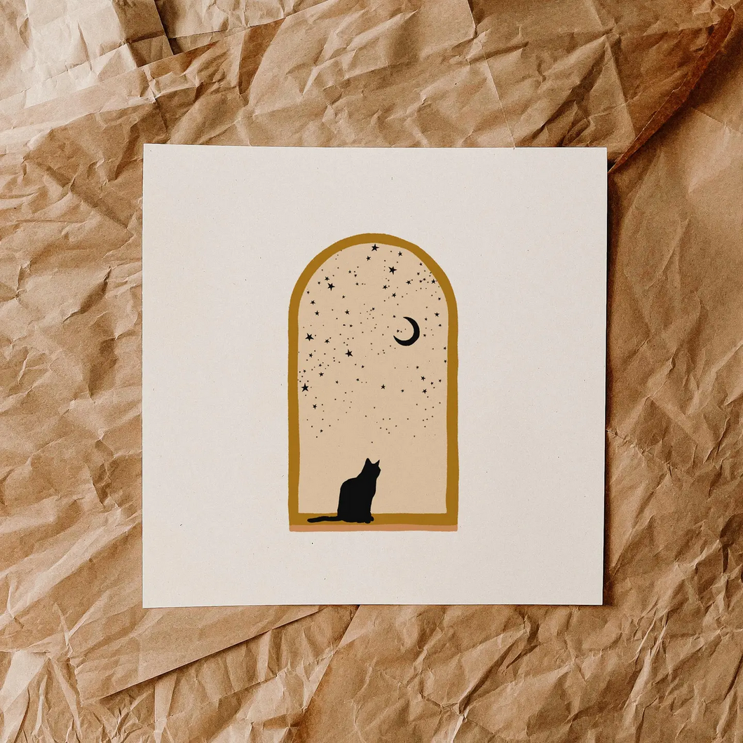 Moon Cat Print
