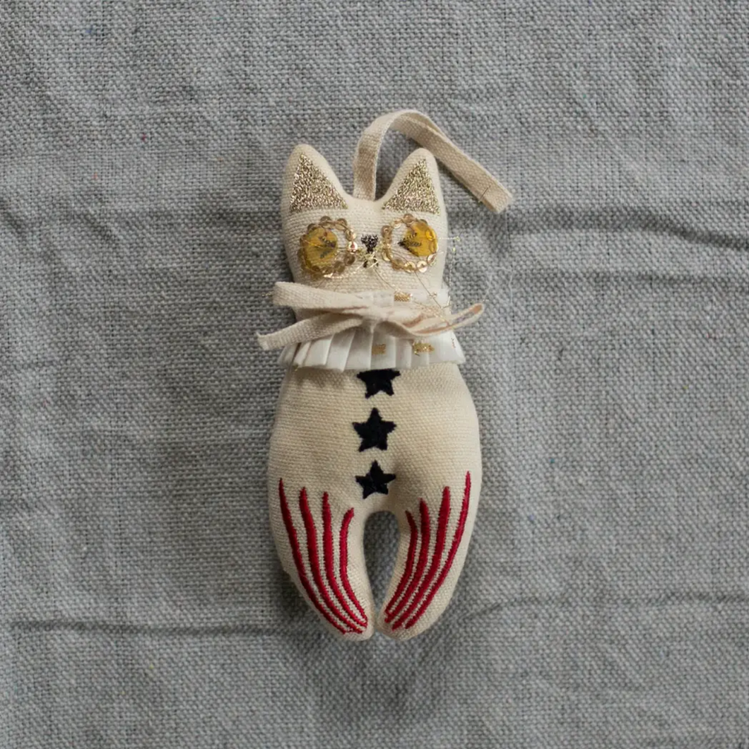 Rocket Cat Elton John Embroided Ornament