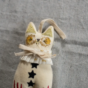 Rocket Cat Elton John Embroided Ornament