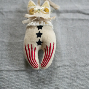 Rocket Cat Elton John Embroided Ornament