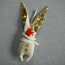 Load image into Gallery viewer, Bowie Bunny Embellished Ornmaent