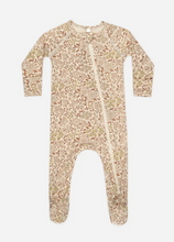 Load image into Gallery viewer, Bamboo Zip Footie - Harvest Floral