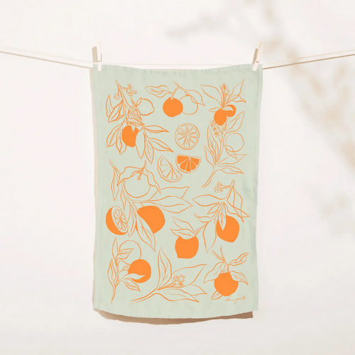 Clementine Linen Tea Towel