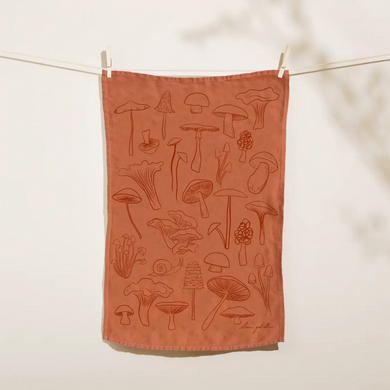 Mushroom Linen Tea Towel