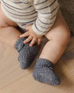 Knit  Booties - Indigo