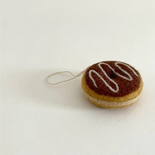 Load image into Gallery viewer, Chocolate Glaze Donut Felt Ornament