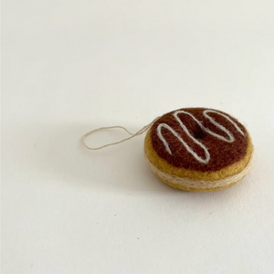 Chocolate Glaze Donut Felt Ornament