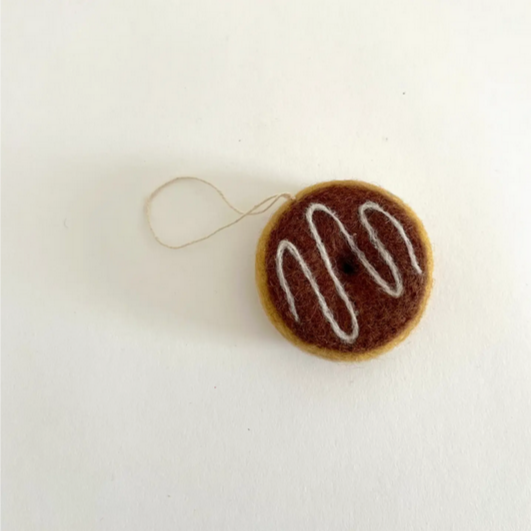 Chocolate Glaze Donut Felt Ornament