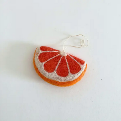 Grapefruit Slice Felt Ornament