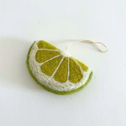 Lime Slice Felt Ornament