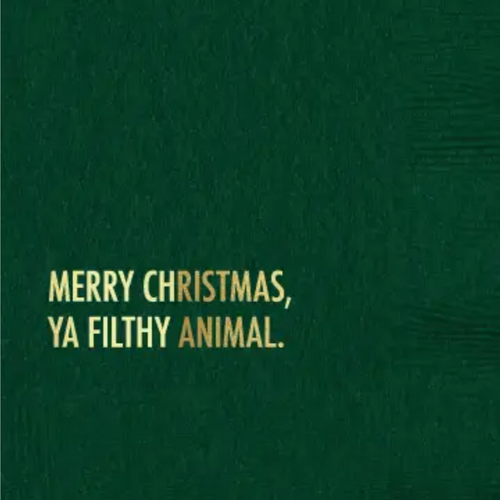 Filthy Animal Christmas Cocktail Napkin