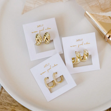 Load image into Gallery viewer, Gold Pave Hoop