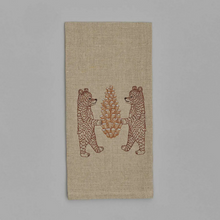 Load image into Gallery viewer, Bears with Pinecone Tea Towel