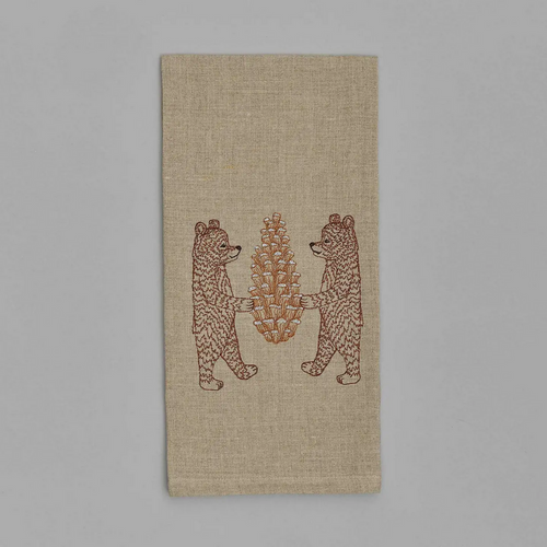 Bears with Pinecone Tea Towel