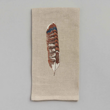 Load image into Gallery viewer, Red Tail Hawk Feather Tea Towel