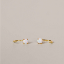Load image into Gallery viewer, White Opal Huggies
