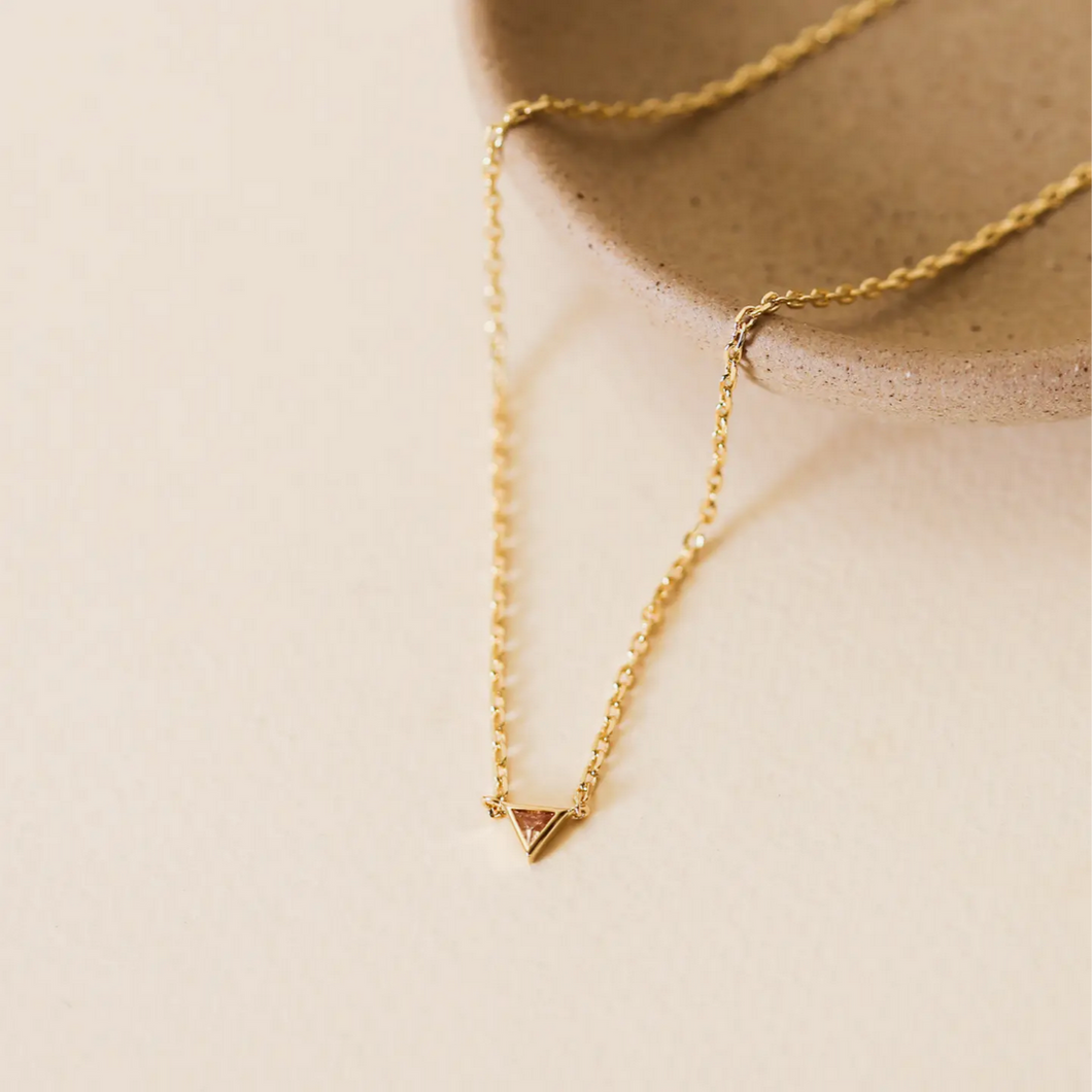 Champagne Triangle Pendant Necklace