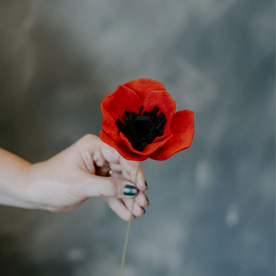 Felt Poppy Flower