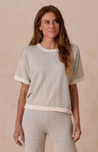 Load image into Gallery viewer, Boxy Crop Knit Tee - Sage Stripe