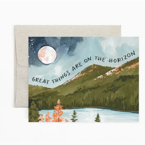 Alpine Moon Horizon Congratulations card