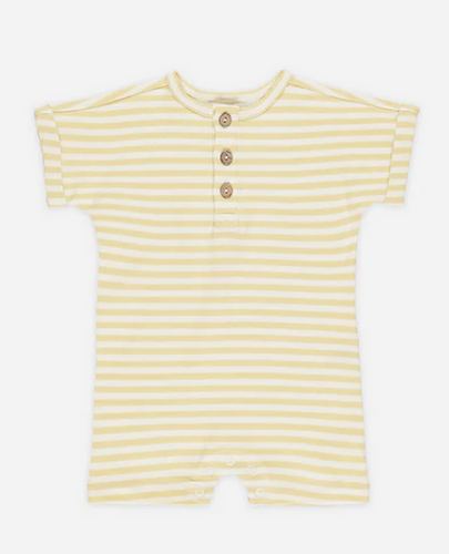 Short Sleeve One Piece - Yellow Stripe