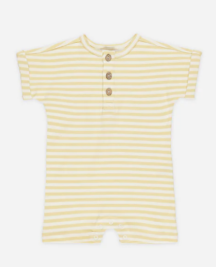 Short Sleeve One Piece - Yellow Stripe