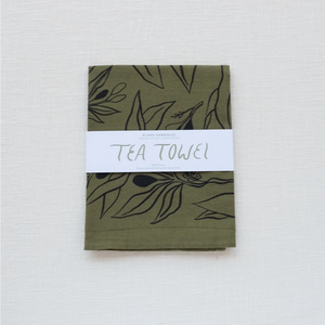 Olives Linen Tea Towel