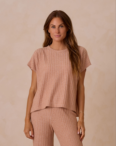 Cozy Rib Knit Set - Grapefruit