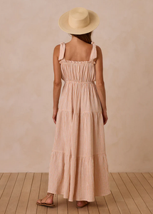 Delphinia Dress - Grapefruit Stripe