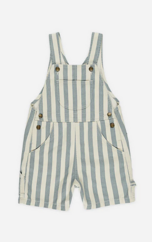Denim Shortalls - Ocean Stripe