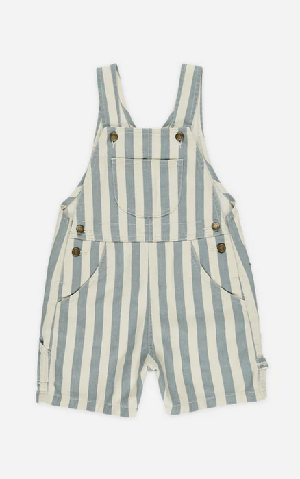 Denim Shortalls - Ocean Stripe