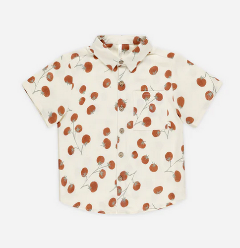 Collared Short Sleeve Shirt - Tomatoes