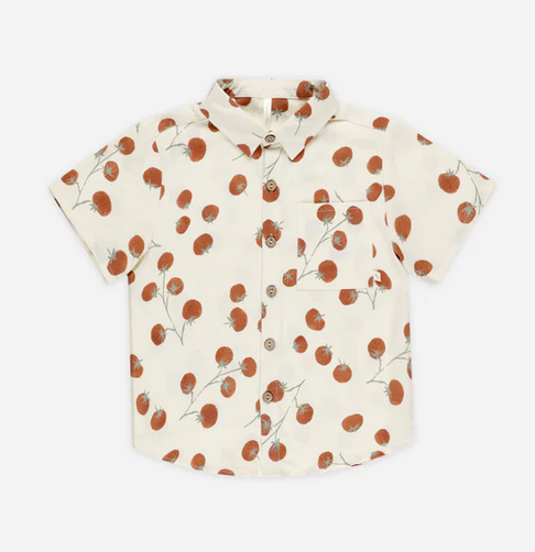Collared Short Sleeve Shirt - Tomatoes